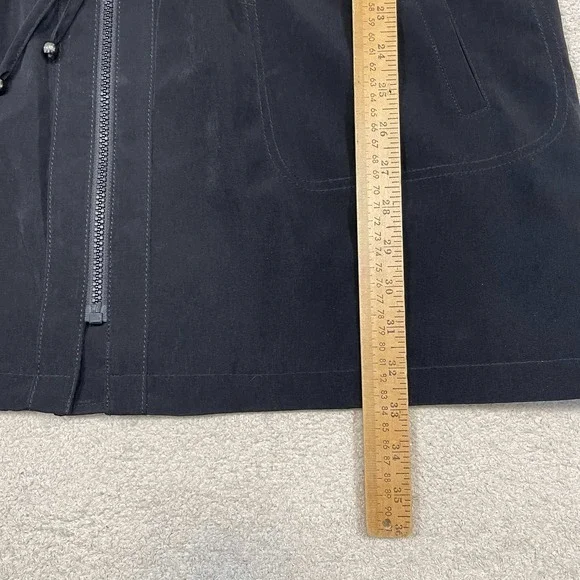 Liz Claiborne Womens Black Anorak Jacket Leopard Lining XL Drawstring Waist - Picture 8 of 12